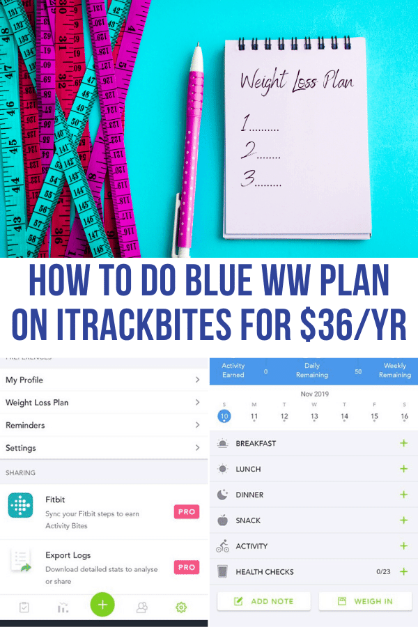 How to do the WW Blue Plan on Healthi formerly iTrackbites