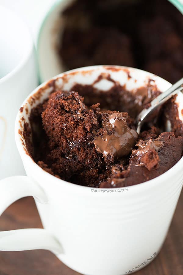 Chocolate Mug Cake in a white mug