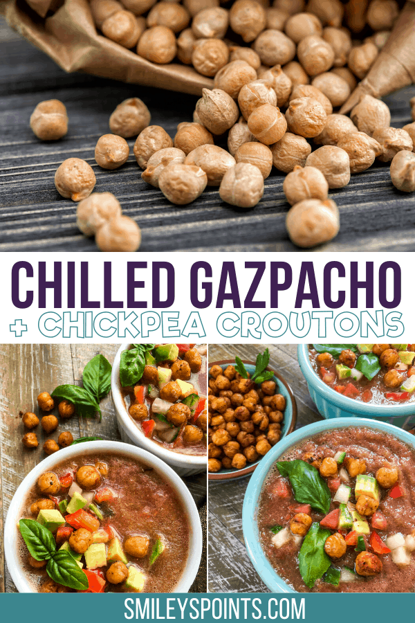 Chilled Gazpacho with Crispy Chickpea Croutons