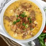 one skillet keto bacon cheeseburger soup