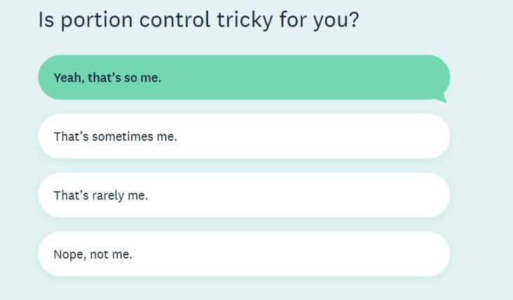 weight watchers portion control